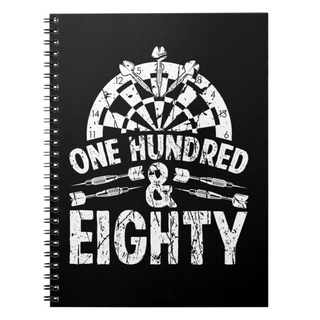 Carnet Dart 180 Un joueur de cent quatre-vingts fléchette (Devant)