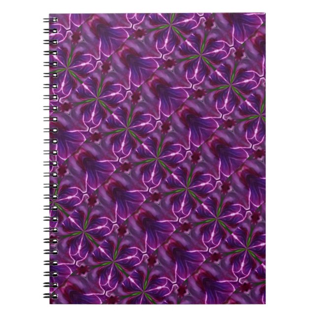 Carnet D'Art Abstrait De Formes Violettes Et Verte (Devant)