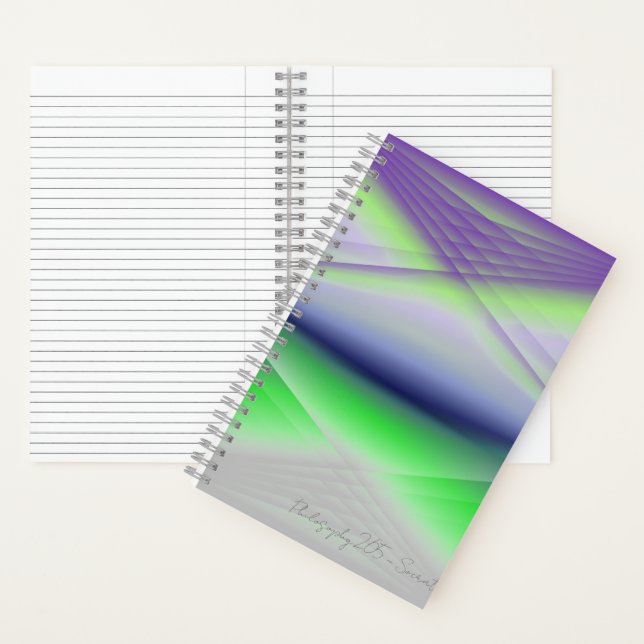 Carnet d'art Abstrait violet vert et bleu (À l'intérieur)