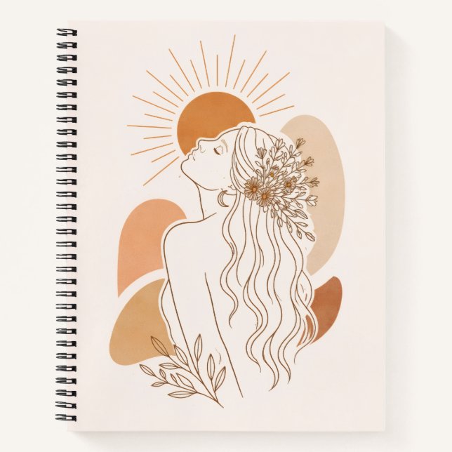 Carnet d'art de femme bohème minimaliste (Devant)