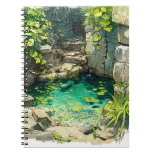 Carnet d'art de la piscine cristalline de la jungl