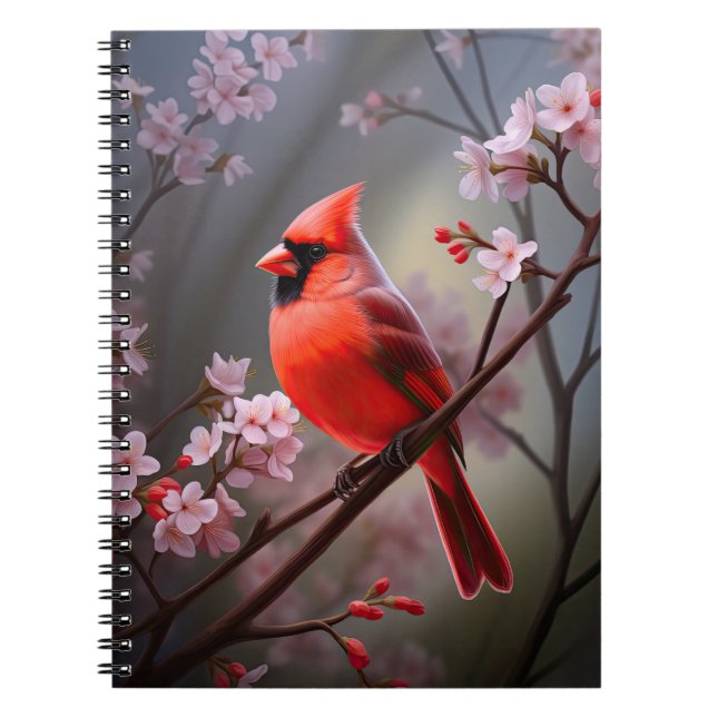Carnet d'art des oiseaux rouges du Cardinal du Nor (Devant)