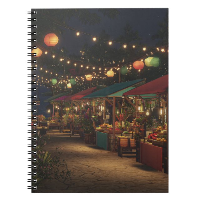 Carnet D'Art Des Stalls De Nuit Du Marché Aux Flan (Devant)