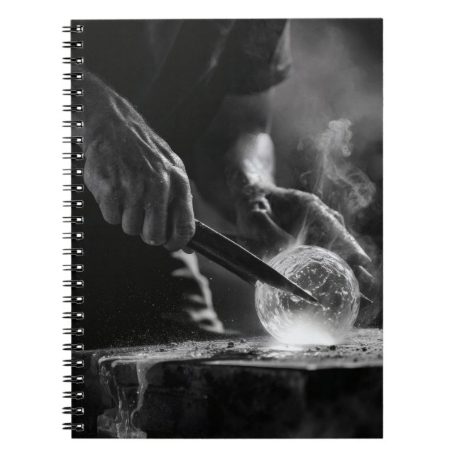 Carnet d'art en verre blanc noir de précision (Devant)