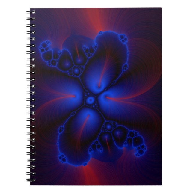 carnet d'art fractal rouge et bleu (Devant)