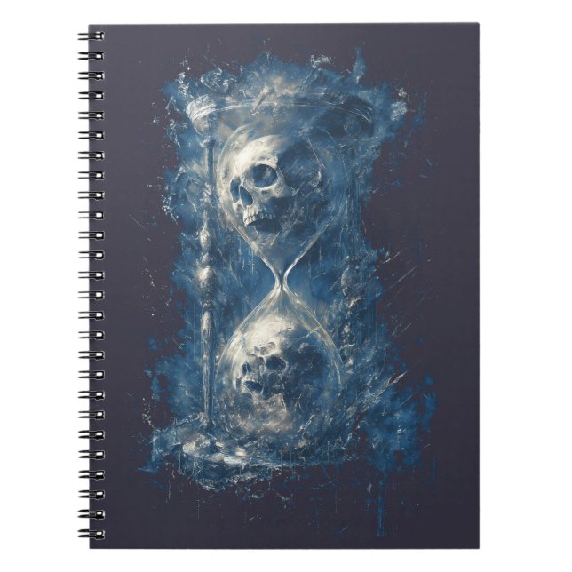 Carnet d'art gothique sombre à sablier de crâne (Devant)