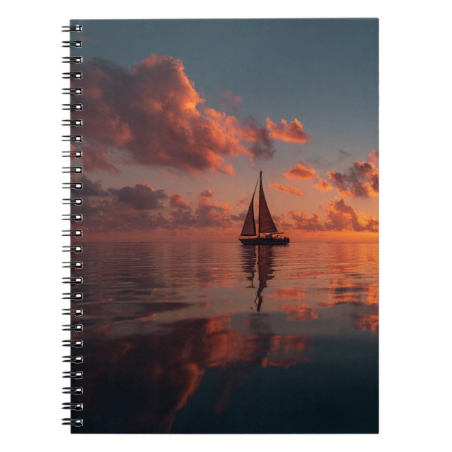 Carnet d'art Sunset Sailboat Ocean Reflection (Devant)