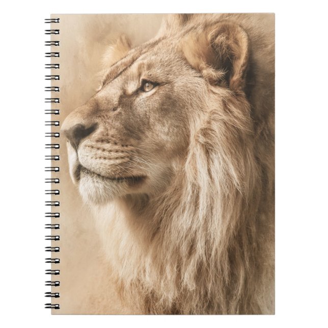 Carnet d'art sur la faune majestueuse du lion (Devant)