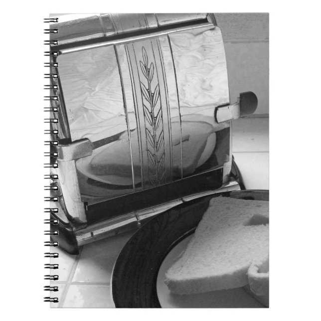 Carnet d'art vintage Toaster noir blanc (Devant)