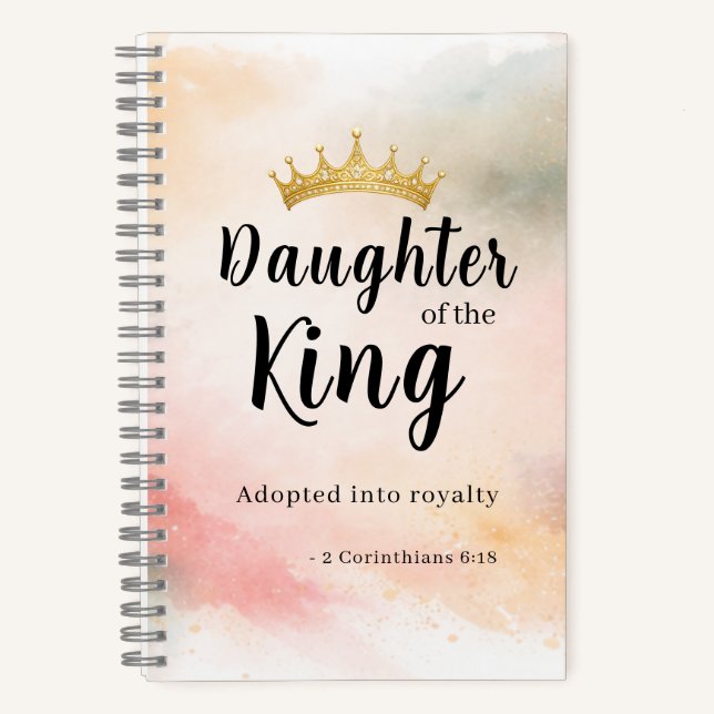 Carnet Daughter of the King Personalized Christian (Recto)