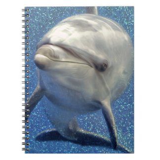 Carnet Dauphin bleu d'étincelle avec le monogramme de