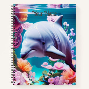 Carnet Dauphin coloré dans un Océan Floral - Océan Lover