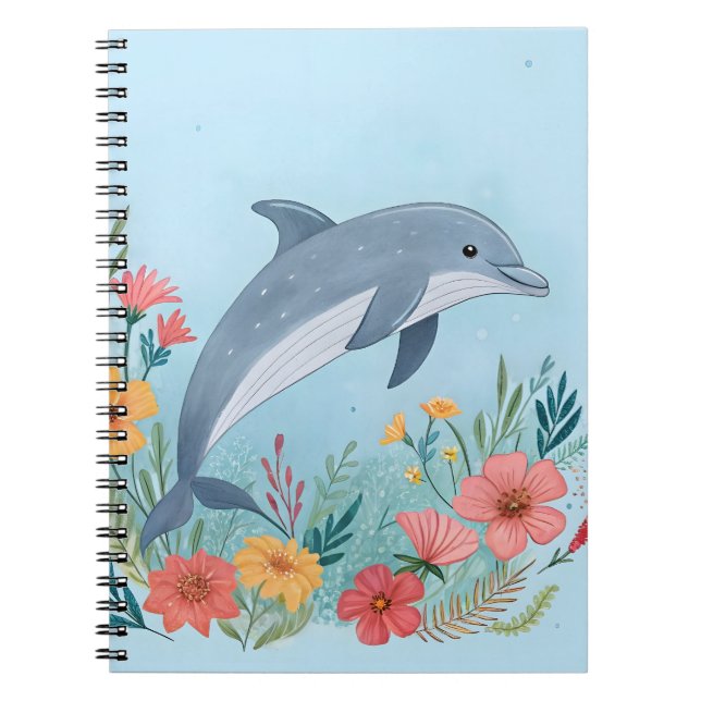 Carnet Dauphin Floral (Devant)