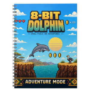 Carnet Dauphin, Rétro Pixel Art 8-Bit