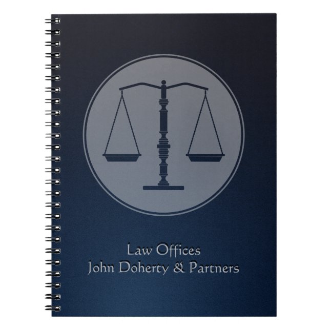 Carnet d'avocat personnalisable - Scales de justic (Devant)
