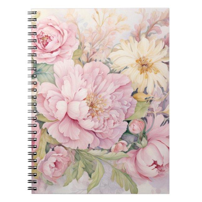 Carnet De belles pivoines roses (Devant)