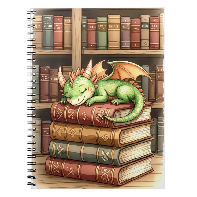 Carnet de bibliothèque de dragon dormant (Devant)