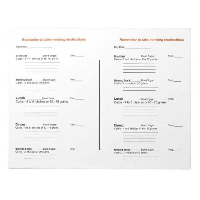 Carnet de bord quotidien pour diabétiques (Devant)