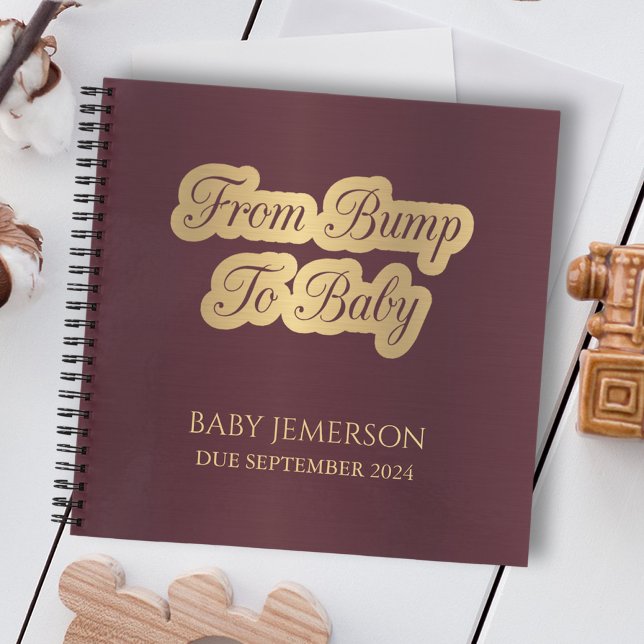Carnet De Bump à Baby Keepsaké Grossesse Maroon (Créateur téléchargé)