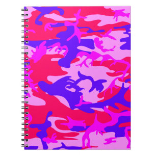 Carnet de camouflage rose et bleu clair