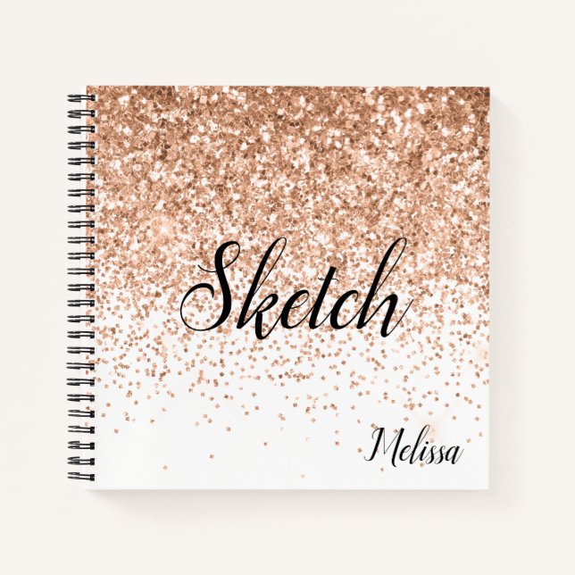Carnet de carnet de croquis Gold Glittery (Devant)