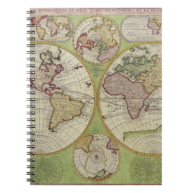 Carnet de carte Pastel Globe Hemisphères (Devant)