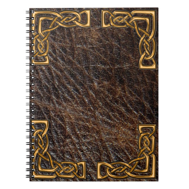 Carnet de celtic de cuir et d'or (Devant)