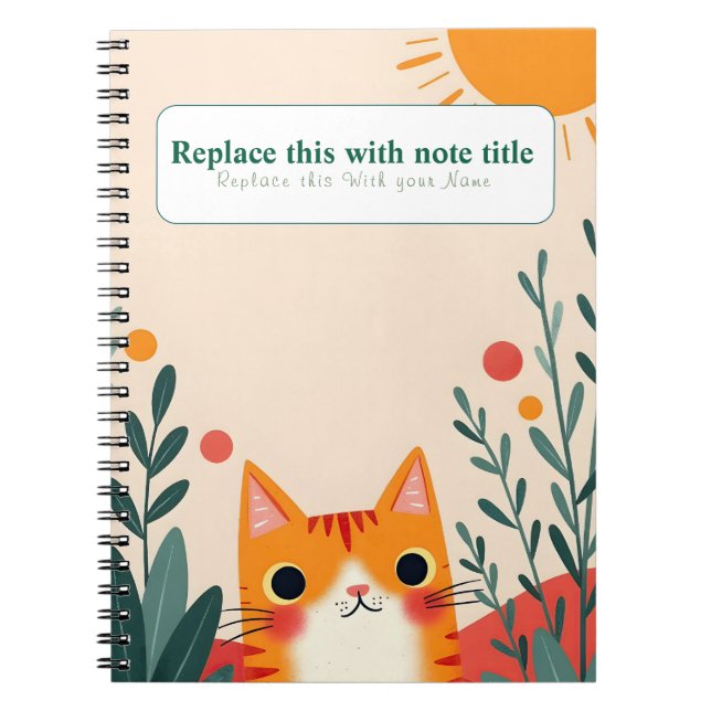 Carnet de chat Cute Kawaii personnalisé (Devant)