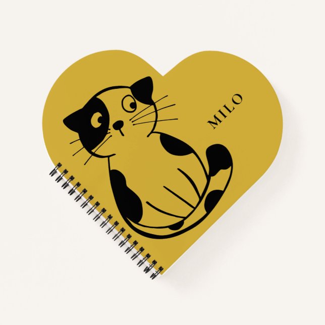 Carnet de chat mignon avec conception de nom perso (Devant)