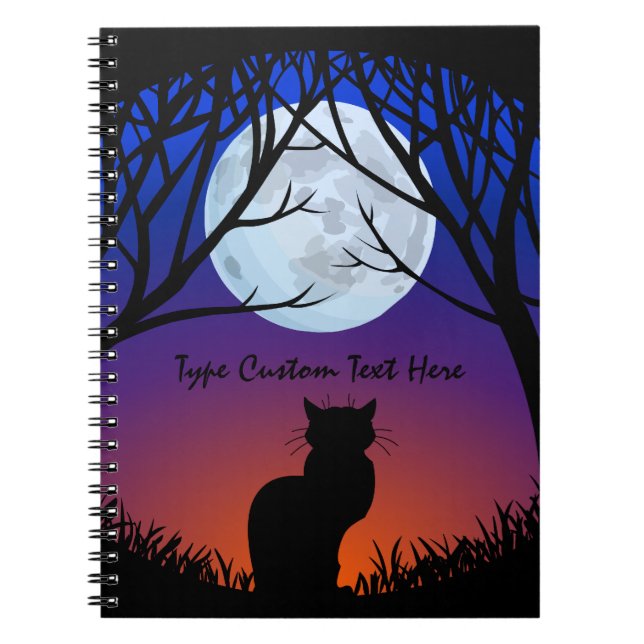 Carnet de chat noir Carnet d'art de chat personnal (Devant)