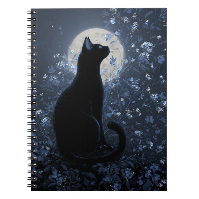 Carnet de chat noir Lune (Devant)