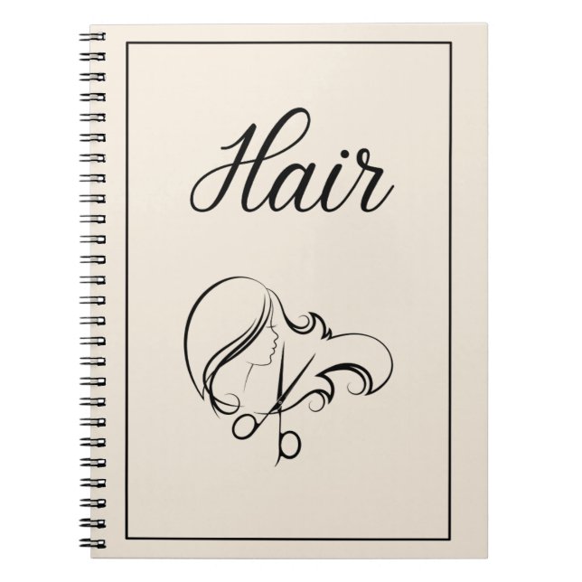 Carnet de cheveux | Cahier beige chaud (Devant)