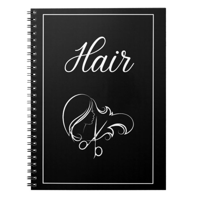 Carnet de cheveux | Cahier noir (Devant)