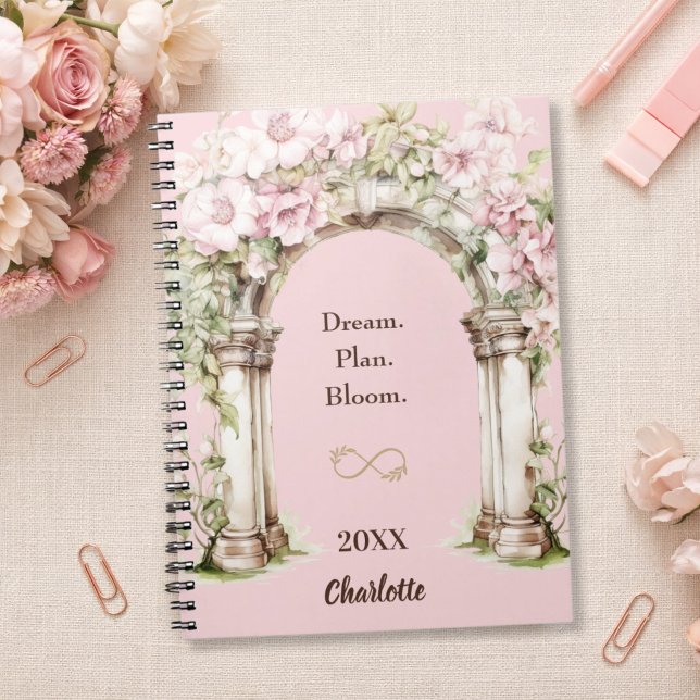 Carnet de citation inspirante à fleurs roses (Créateur téléchargé)