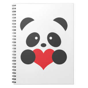 Carnet de coeur de panda