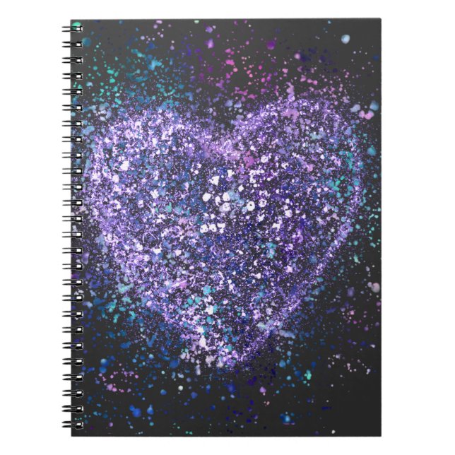 Carnet de coeur mauve de peinture (Devant)