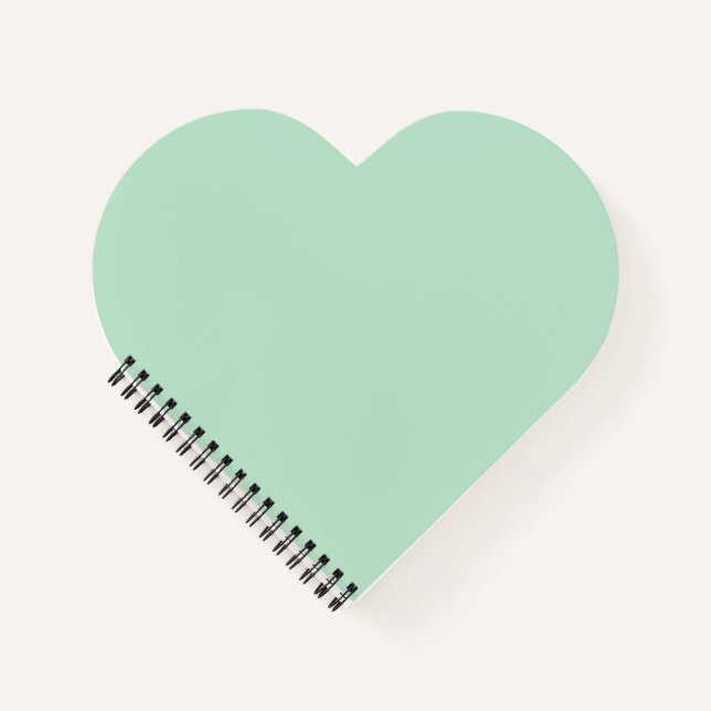 Carnet de coeur vert à menthe personnalisée (Devant)