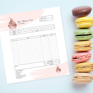 Carnet de commande de facture de boulangerie de cu