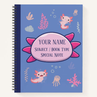Carnet de composition Cute Axolotl Motif aquatique