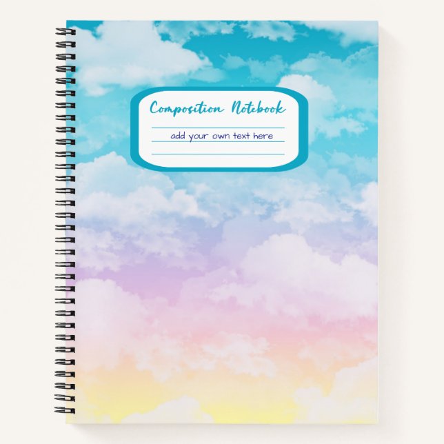 Carnet de composition esthétique Pastel Clouds (Devant)