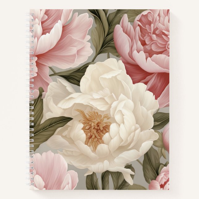 Carnet de concepteur de grandes peonies d'impressi (Devant)