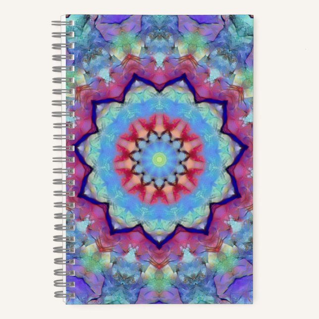 Carnet de couverture douce Mandala Flower Rainbow (Recto)