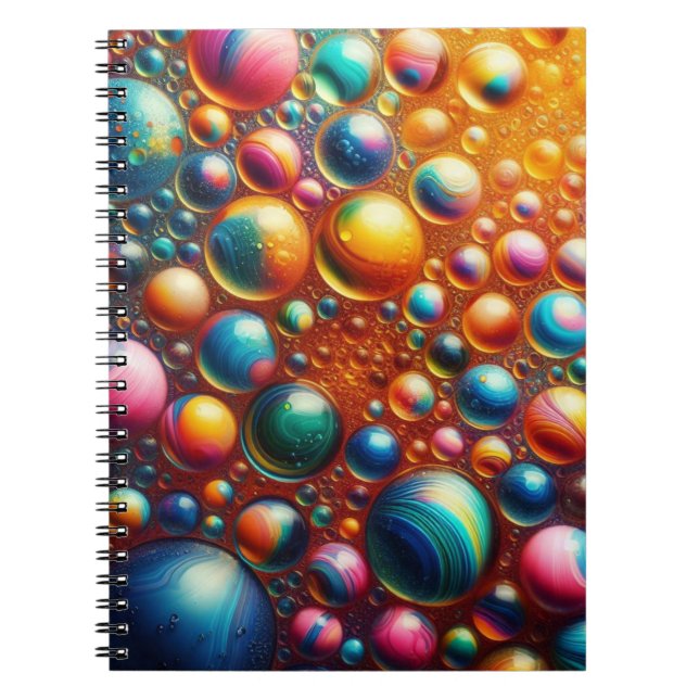 Carnet de couverture en bulles colorées (Devant)