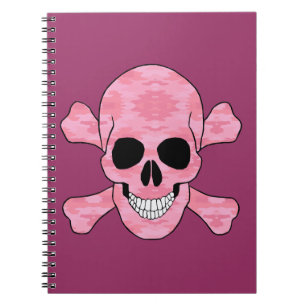 Carnet De Crâne Et De Tronçons De Camouflage Rose