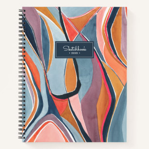 Carnet de croquis doodle peinture abstraite aquare
