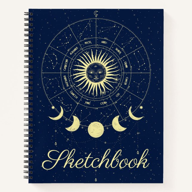 Carnet de croquis du zodiaque des phases de lune e (Devant)