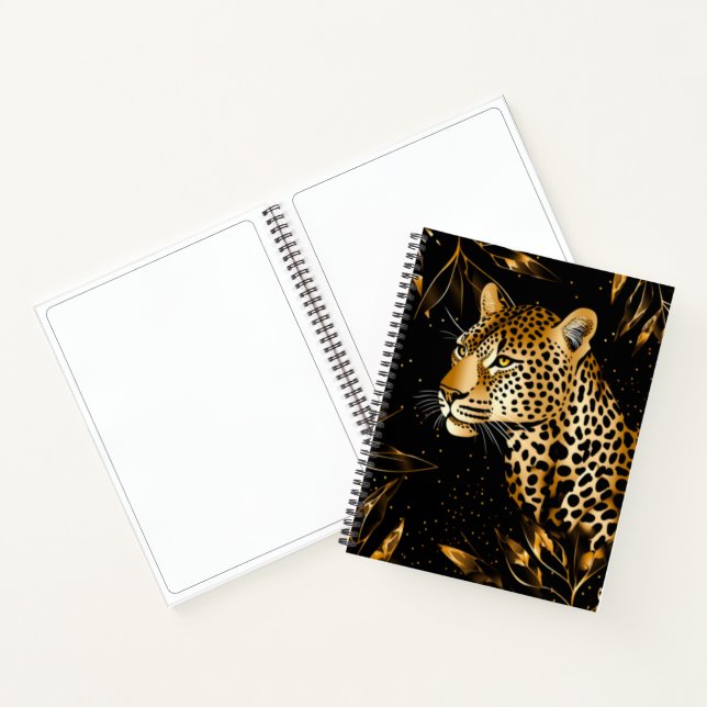 Carnet de croquis Léopard Guépard Noir Or (Intérieur)