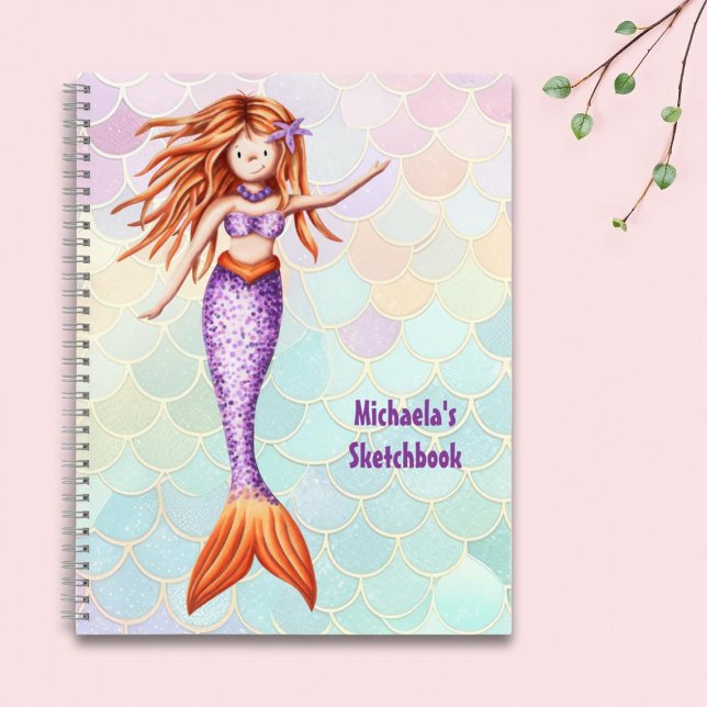 Carnet de croquis rose Turquoise Mermaid (Créateur téléchargé)