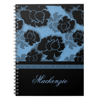Carnet de décadence florale grungy, bleu