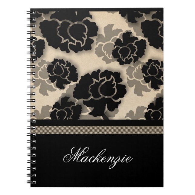 Carnet de décadence florale grungy, ivoire (Devant)